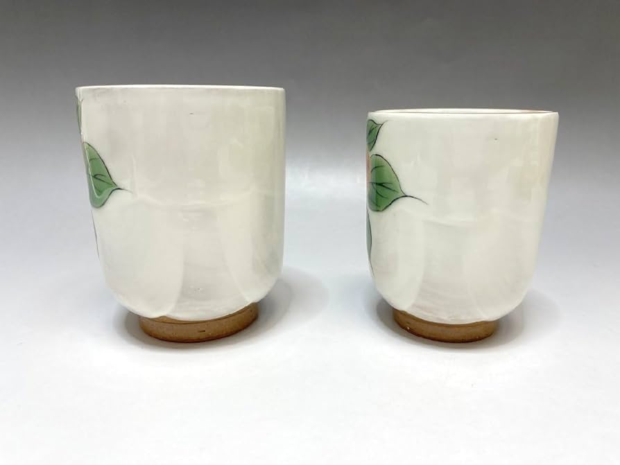 京焼/紅白梅/陶あん/湯呑/新品/2客/夫婦セット/木箱 紅白梅湯呑 大 陶あん - 京焼清水焼 松韻堂